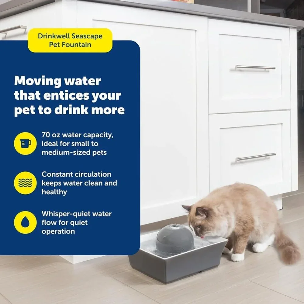 PetSafe Drinkwell Ceramic Pet Water Fountain – 70oz, Automatic (SR)